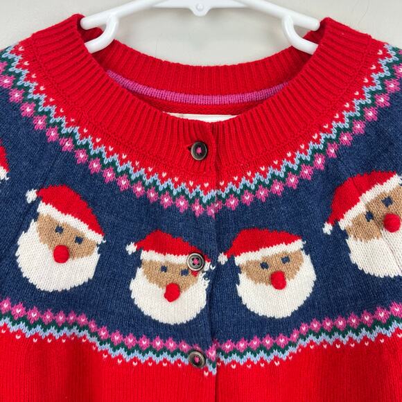 Mini Boden Fun Fair Isle Cardigan Red Father Christmas 9-10 - Picture 2 of 7